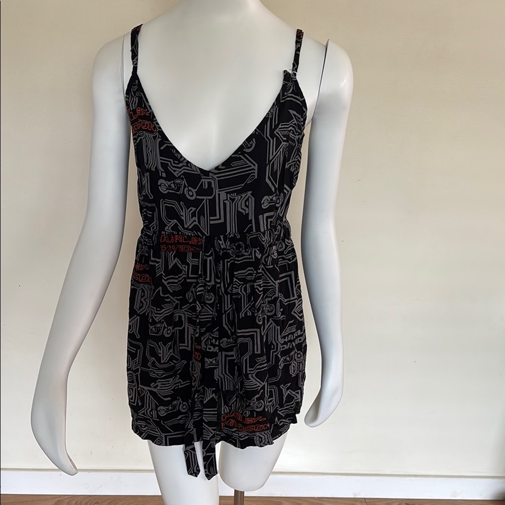 Harley-Davidson Black and Red Patterned Tank Top